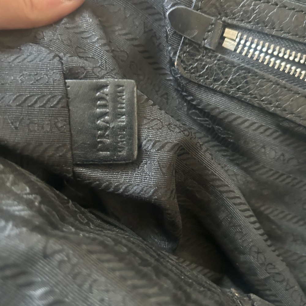 Rare Vintage Prada Black Leather Bag with Silver Studs Project Bag - Picture 10 of 16